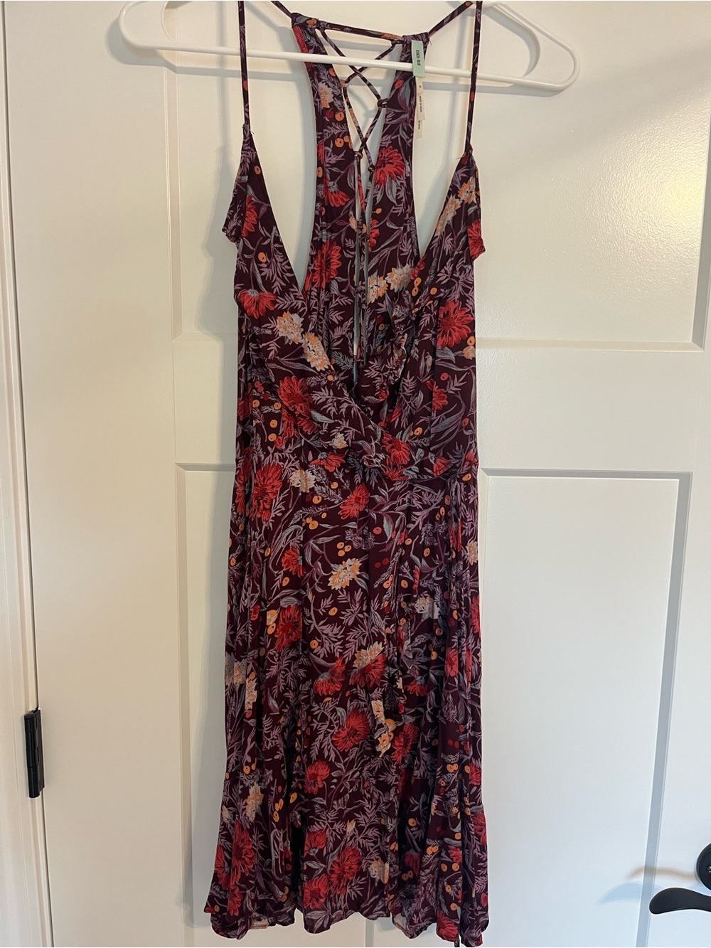 Kimchi Blue Urban Outfitters Sabina Ruffle Wrap Floral Mini Dress Size 10